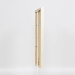 Râmă foto din lemn masiv Profil 48 albă 20x30 cm cu sticlă Klarglas