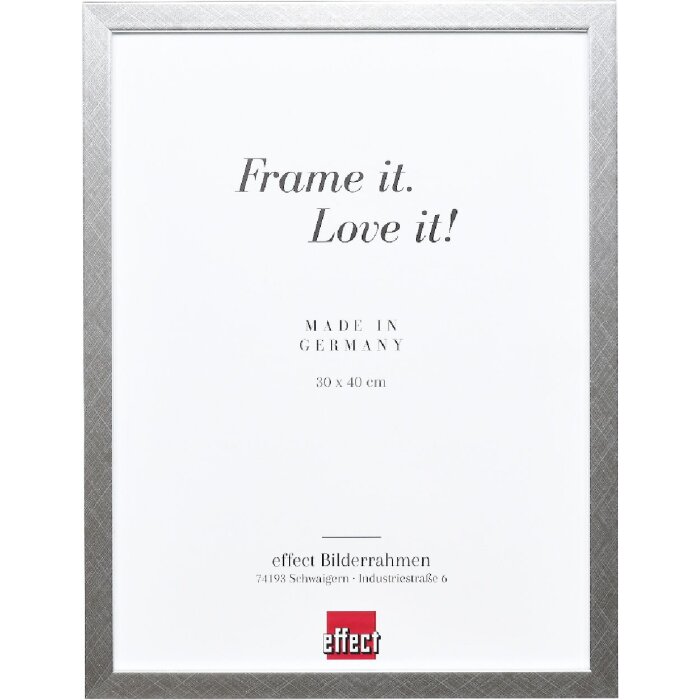 Rama foto din lemn masiv Effect Profil 58, argint, 50x65 cm, cu sticlă clară