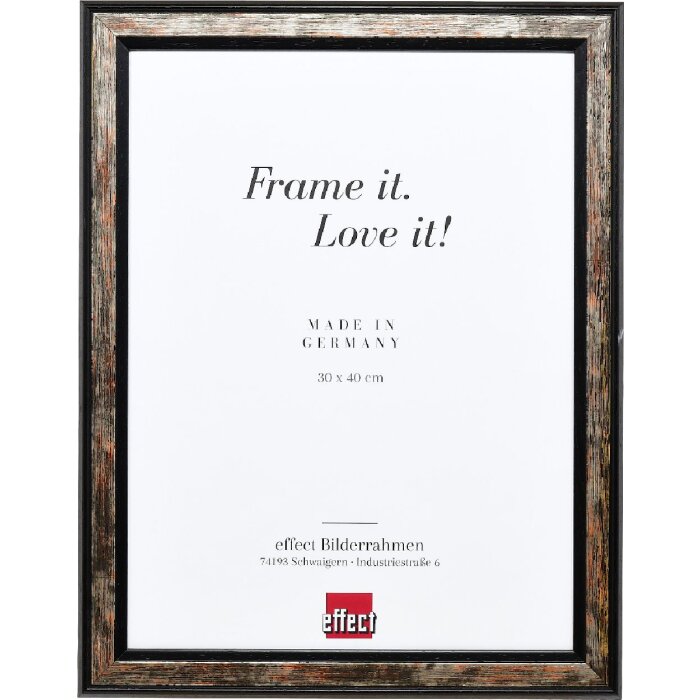 Rama foto efect Profil 64 negru, 18x32 cm, cu sticlă clară, lemn masiv