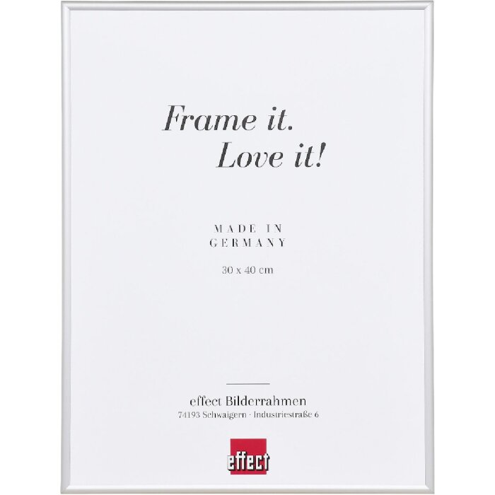 Ramă foto Effect Alu Profil S1 ignifugă 21x28 cm argintie sticlă transparentă