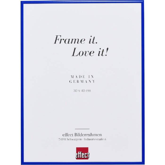 Rama pentru tablouri Quadro 27x48 cm din aluminiu cu efect sticlă albastră antireflex Panou din spate din MDF