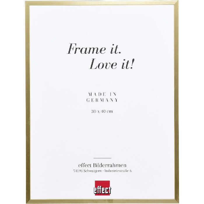 Ramă foto Effect din aluminiu Serie 2, sticlă antireflex aurie 50x70 cm