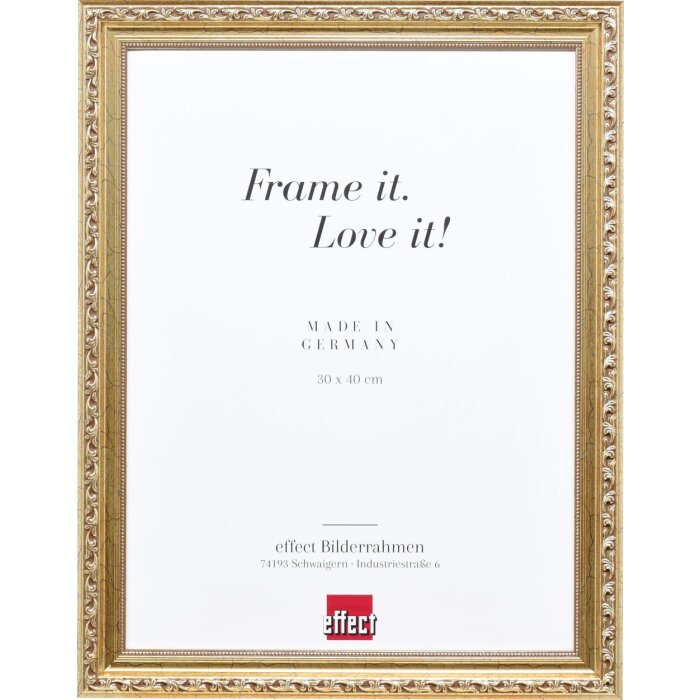 Effect Holz-Barockrahmen Profil 37 antiksilber 40x50 cm mit Antireflexglas