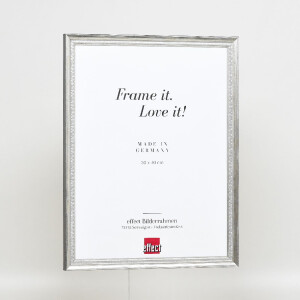 Ramă foto din lemn Profil 48 argint 28x35 cm cu sticlă antireflex