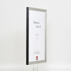 Ramă foto din lemn Profil 48 argint 28x35 cm cu sticlă antireflex