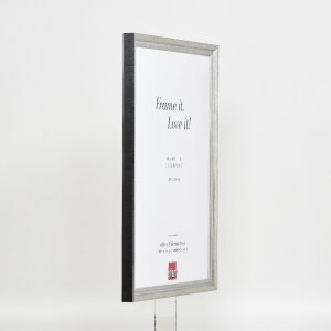 Effect Holzrahmen Profil 48 silber 40x60 cm Antireflexglas