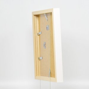 Effect Holz-Bilderrahmen Profil 55 weiß 50x100 cm Antireflexglas