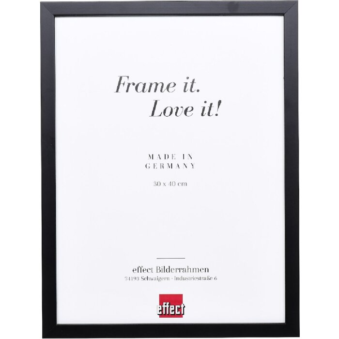 Rama foto din lemn Profil 58, neagră, cu sticlă antireflex 21x29,7 cm