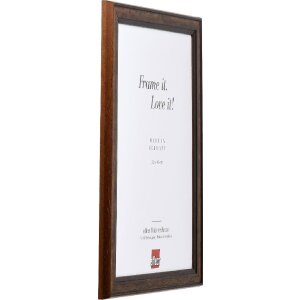 Ramă foto din lemn masiv Profil 64 maro 14,8x21 cm cu sticlă antireflex