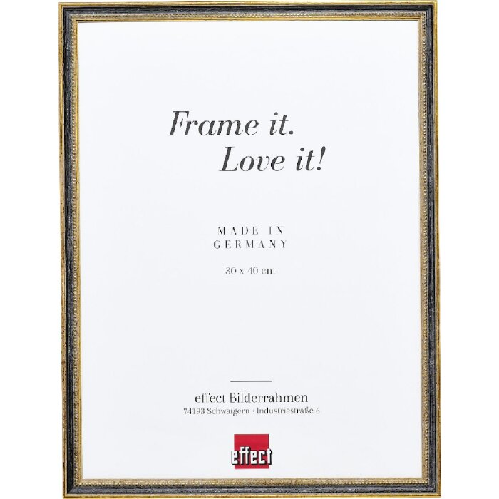 effect Bilderrahmen Holz Profil 66 schwarz 30x45 cm mit Antireflexglas