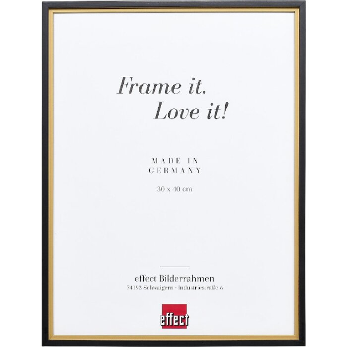 Effect Holzbilderrahmen Profil 69 gold 21x28 cm mit Antireflexglas