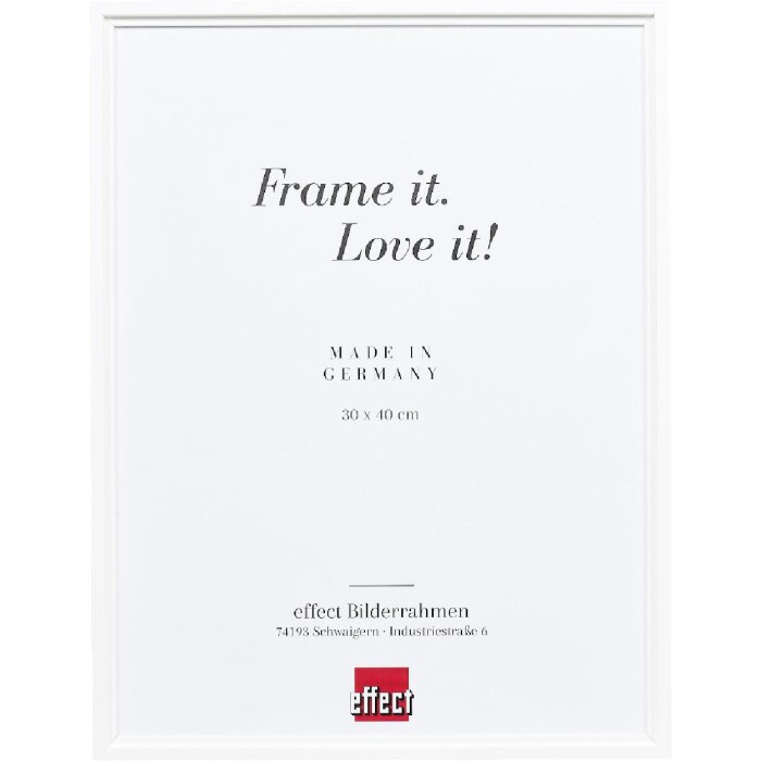 effect Holzbilderrahmen Profil 69 Weiß 40x50 cm mit Antireflexglas