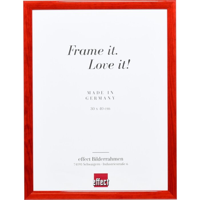 Effect Holzrahmen Profil 89 rot 10x10 cm Antireflexglas