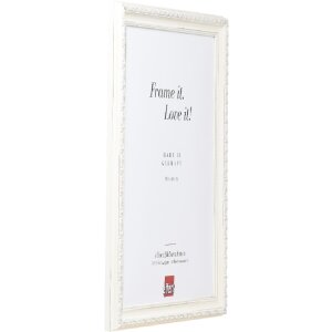 Râmă foto din lemn baroc Profil 37 albă 21x28 cm cu acrilic