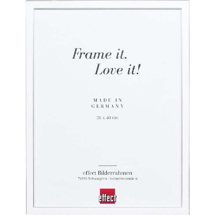 Effect Massivholz-Bilderrahmen Profil 39 weiß 10x15 cm Acrylglas