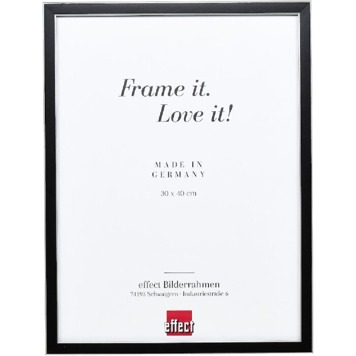 Effect Massivholz Bilderrahmen Profil 39 schwarz 13x18 cm Acrylglas