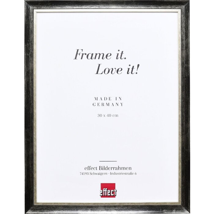 Effect Holz-Bilderrahmen Profil 40 Platin 9x13 cm Acrylglas