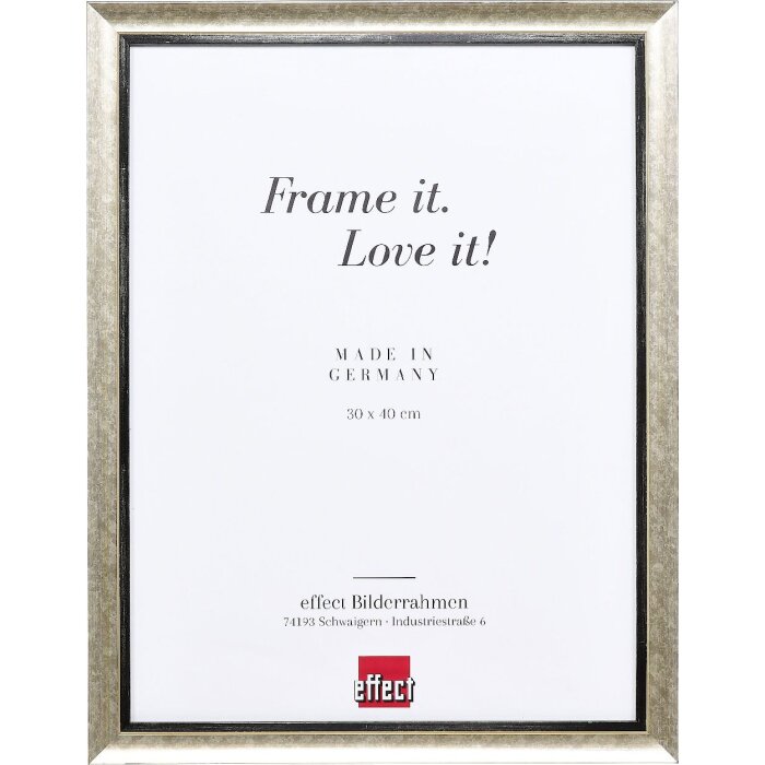 Effect Holz-Bilderrahmen Profil 40 Silber 10x10 cm Acrylglas