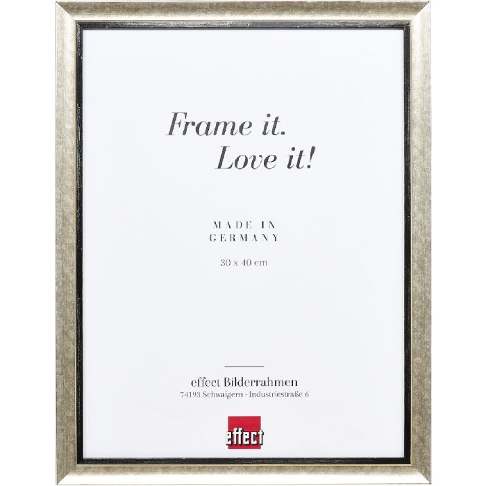 Effect Holz-Bilderrahmen Profil 40 Silber 59,4x84,1 cm Acrylglas (0402-6084-01)
