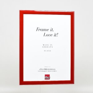 effect Holz-Bilderrahmen Profil 43 rot hochglanz 7x10 cm Kunstglas
