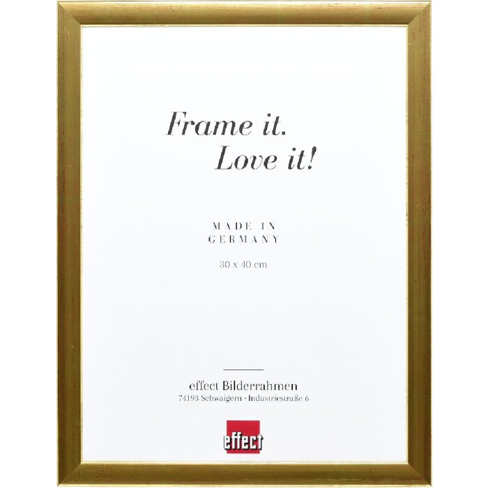 Rama foto din lemn Profil 43 Gold 10x10 cm cu sticlă artificială