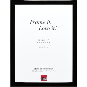 Rama foto din lemn Profil 43, neagră lucioasă, 24x30 cm,...