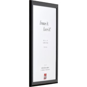 Ramă foto din lemn Effect Profil 43, negru lucios, 30x30 cm, cu sticlă artificială