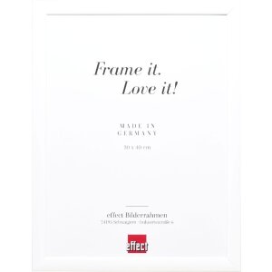 Effect Holz-Bilderrahmen Profil 43 weiß hochglanz 29,7x42 cm Kunstglas