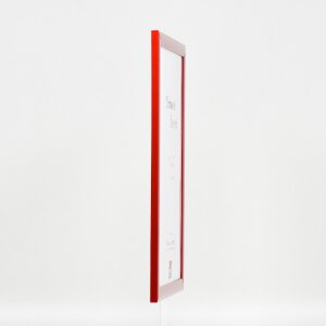 Effect Holz-Bilderrahmen Profil 43 rot hochglanz 35x50 cm Kunstglas