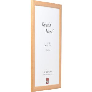 Ramă foto din lemn masiv Profil 43 natural 60x90 cm cu sticlă artificială