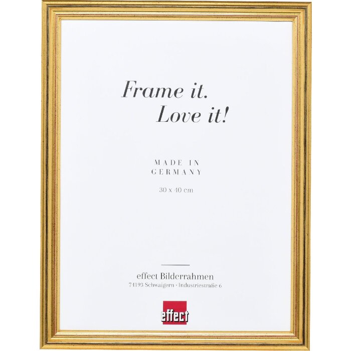 Effect Holzrahmen Profil 44 gold 50x50 cm Kunstglas