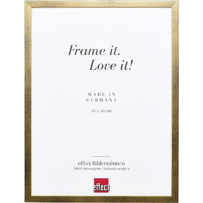 Effect Holzrahmen Profil Top S gold 9x13 cm mit Kunstglas