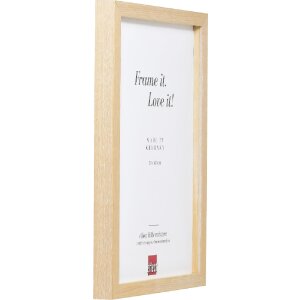 Ramă foto din lemn masiv Profil 54, nuanță Kalkeiche, 10x15 cm, cu sticlă clară