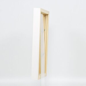 Effect Holz Bilderrahmen Profil 55 weiß 42x59 cm mit Normalglas
