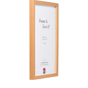 Rama foto din lemn masiv Profil 58, deschis-brun, 25x60 cm, cu sticlă transparentă și listă de distanțare