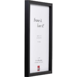 Rama foto din lemn Profil 58 negru 30x45 cm, sticlă clară și listă de distanțare