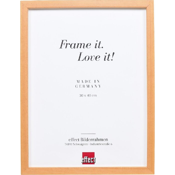 Ramă foto din lemn masiv Profil 58, deschis bronz, 50x70 cm, cu sticlă transparentă și listă de distanțare