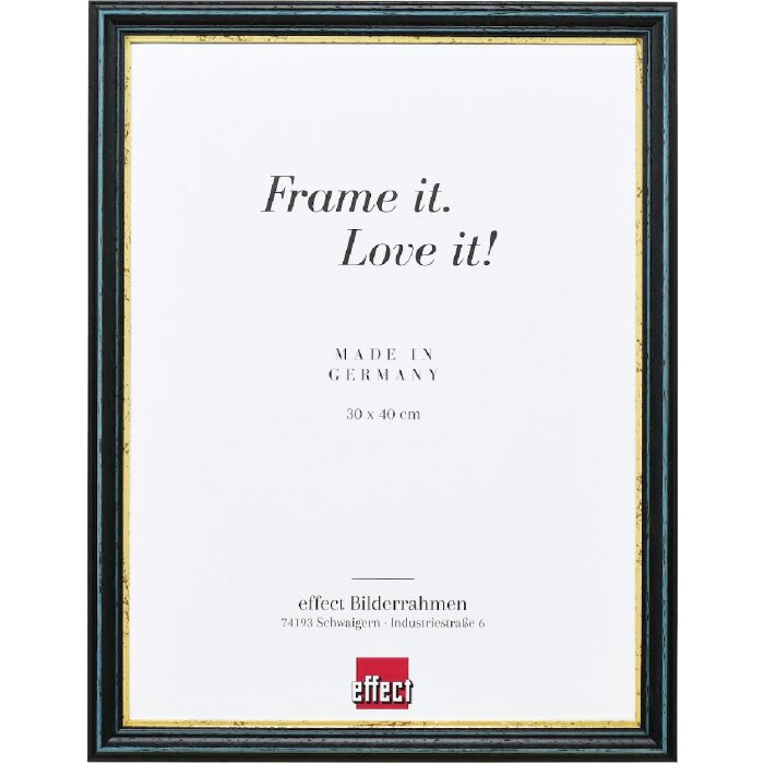 Effect Wandspiegel Holz-Profil 21 blau 50x70 cm