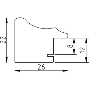 Efect oglindă de perete cu profil de lemn 41, anticopier, 20x30 cm