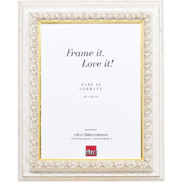 Spațiu baroc cu oglindă Profil 80 din lemn masiv 21x29,7 cm alb