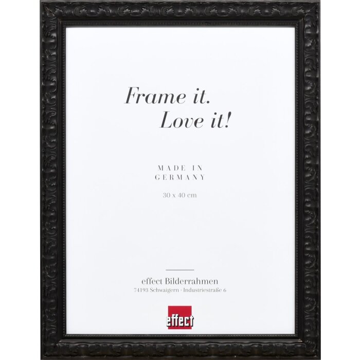 Effect Wandspiegel Holzprofil 94 schwarz 40x50 cm Spiegel