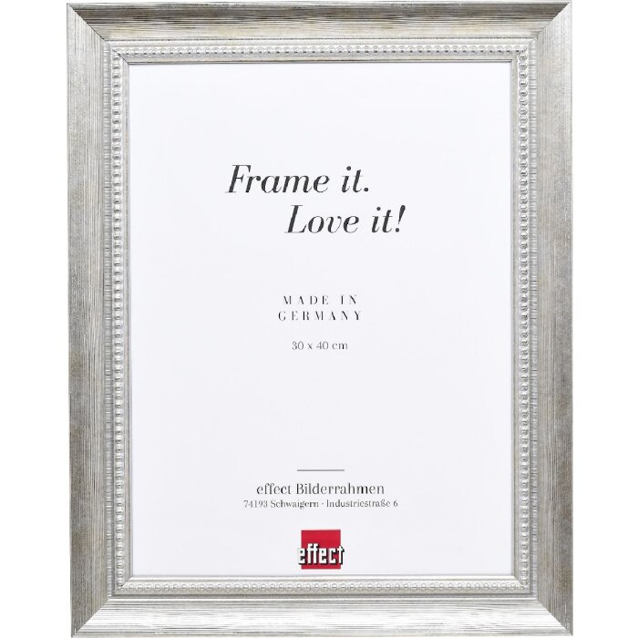 Effect Massiv-Holzrahmen Profil 28 silber 62x93 cm Acrylglas Museumsqualität