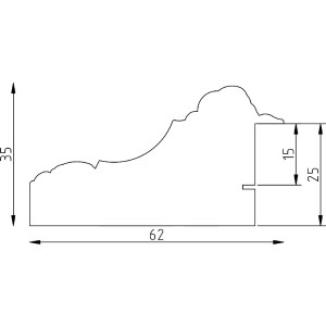 Effect Barock Bilderrahmen Profil 31 gold 18x32 cm Acrylglas Museumsqualität