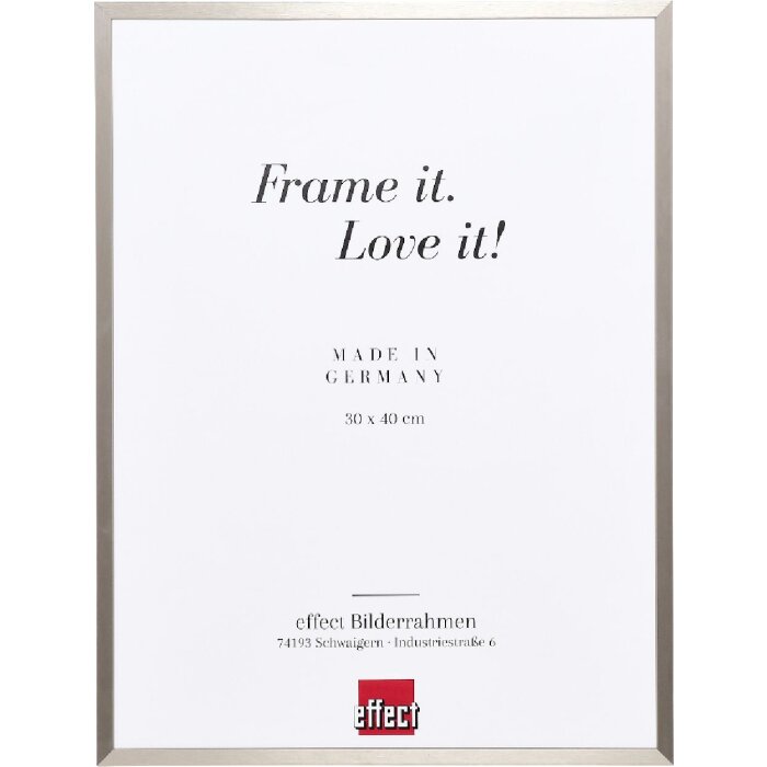 Rama foto Effect Aluminium Serie 2 cu sticlă de muzeu, grau bătut, 20x25 cm