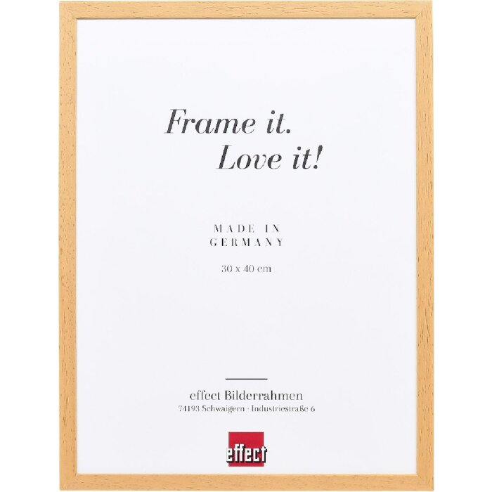 Efect cadru din lemn profil 35 stejar 25x60 cm sticlă muzeu