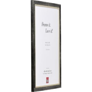 Rama foto din lemn masiv Effect Profil 40 Platin, cu sticlă de muzeu, 29,7x42 cm