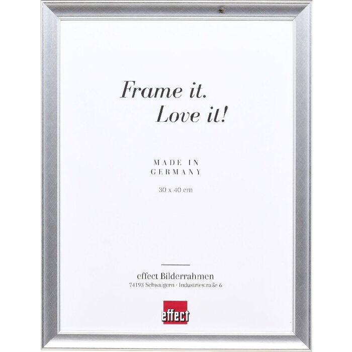 Effect Holz-Bilderrahmen Profil 41 Silber 40x50 cm Museumsglas