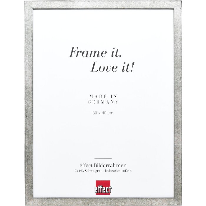 Rama foto din lemn masiv Holzprofil 42, cu sticlă de muzeu argintie 50x65 cm