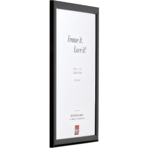 Rama foto din lemn Profil 43, neagră lucioasă, 20x25 cm, sticlă de muzeu