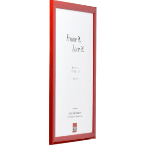 Rama foto din lemn Profil 43, roșu lucios, 25x50 cm, sticlă de muzeu